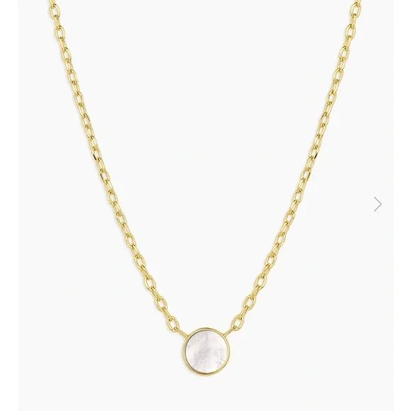 NWT! Beautiful! Gorjana Rose Marble Coin Necklace - Picture 4 of 6